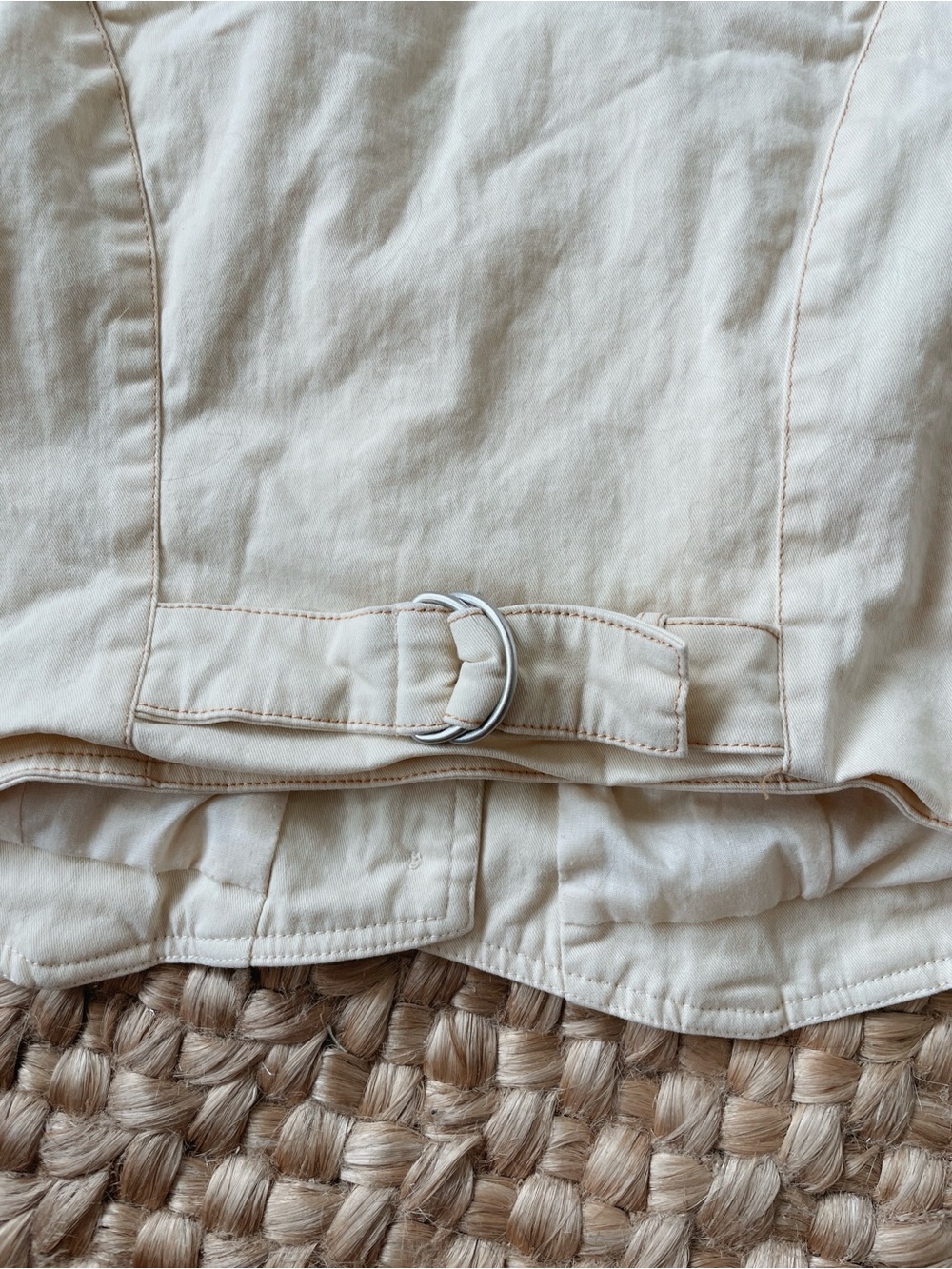 Avec Les Filles Cream Button-Front Cotton Vest Size L - Picture 5 of 6